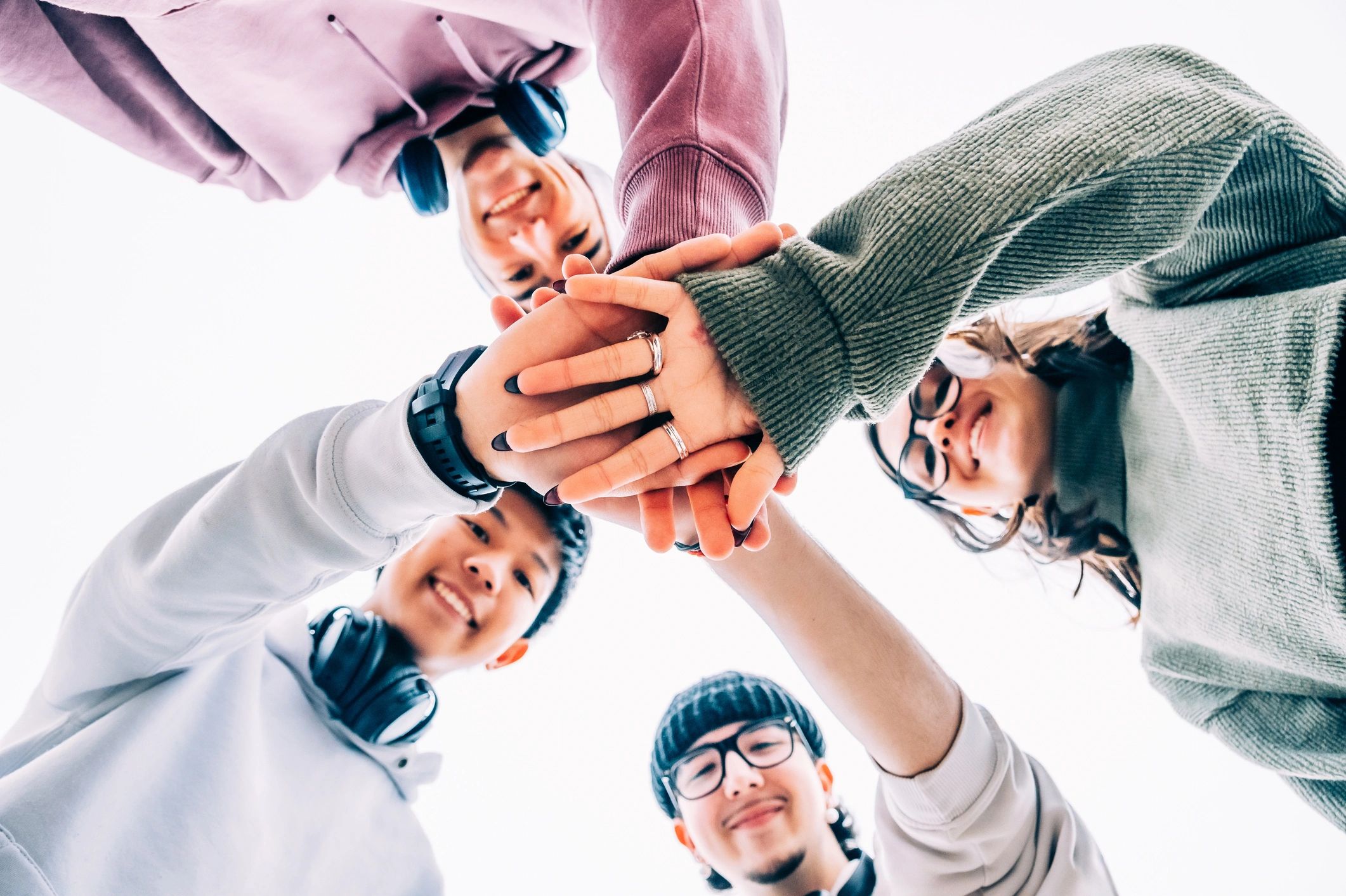 Hands together showing unity and teamwork